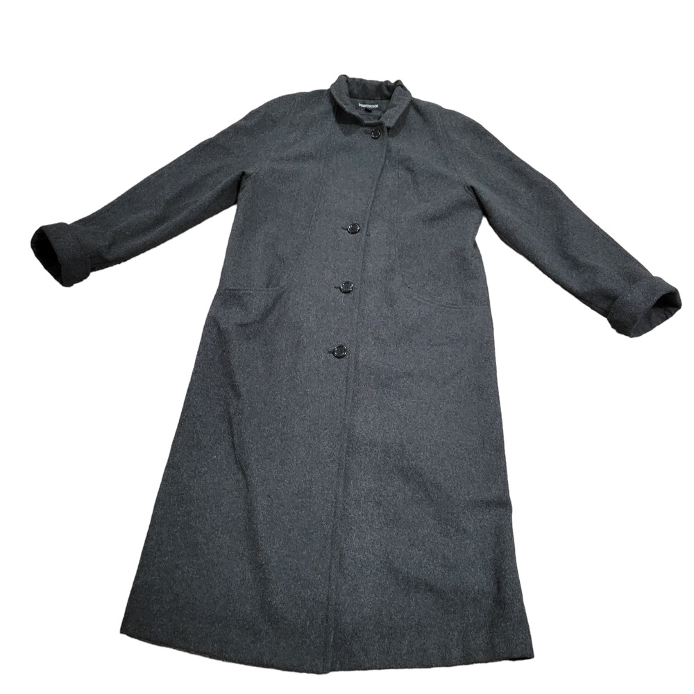 Donnybrook Long Grey Peacoat Wool Blend Overcoat, Sz 12T